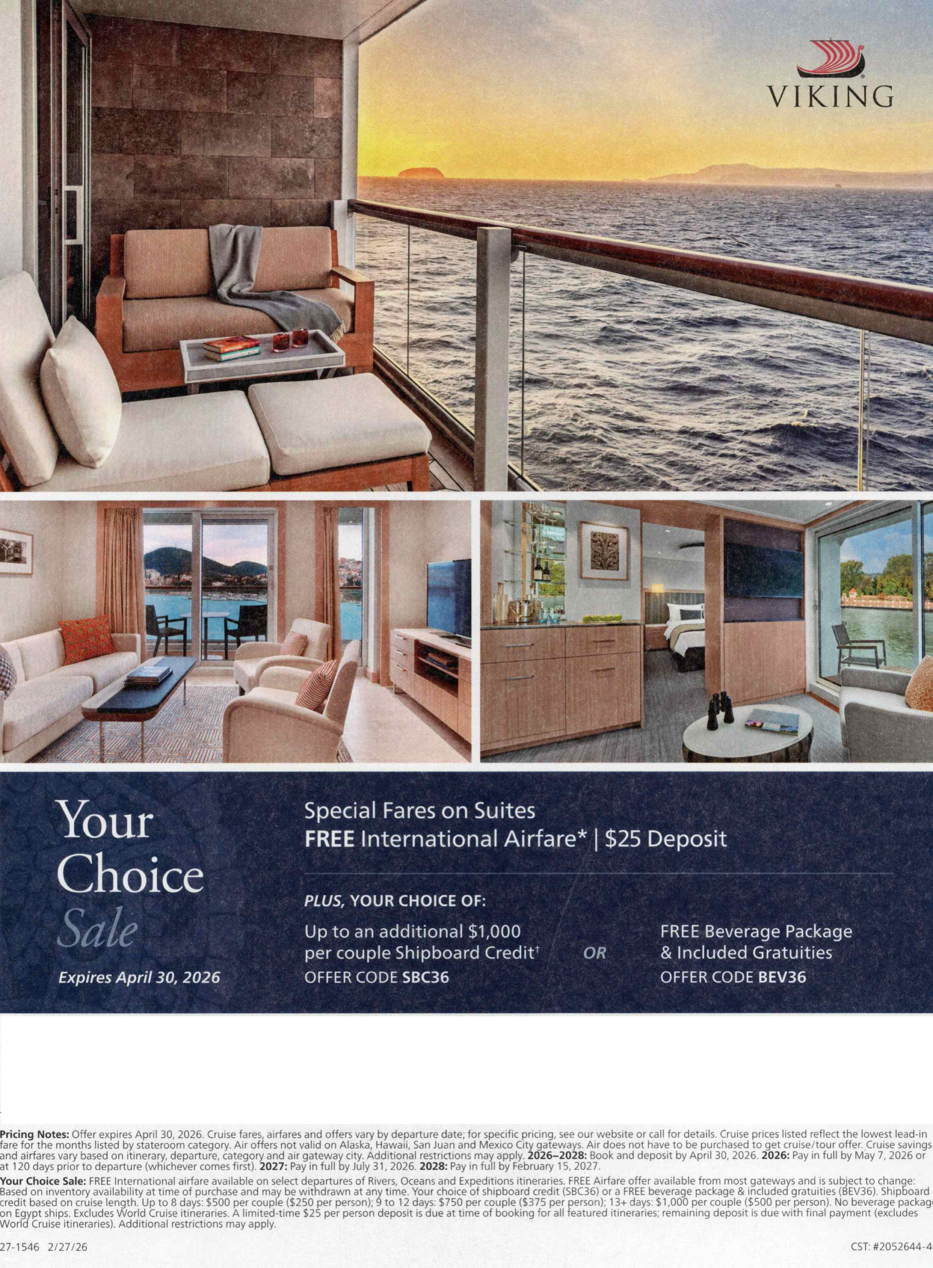 Your Choice Sale: Free Airfare, $25 Deposit & Exclusive Viking Perks ...