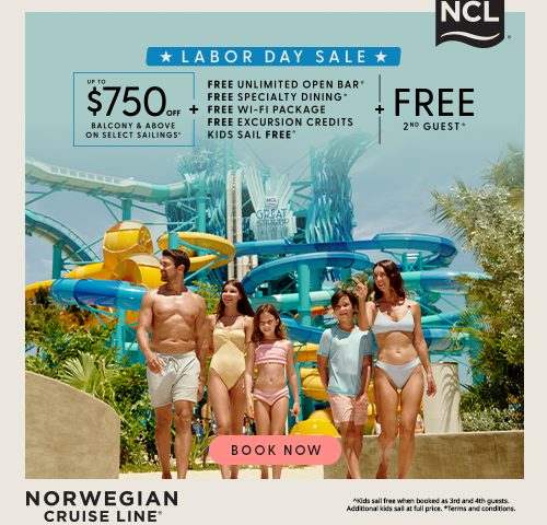 Norwegian Cruise Line Labor Day Sale: 2nd Guest Free + Up to $750 Off Select Cruises